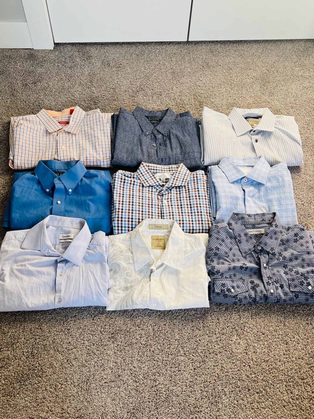 Mixed Blue & White Men's Button-Up Shirt - Assorted Brands
